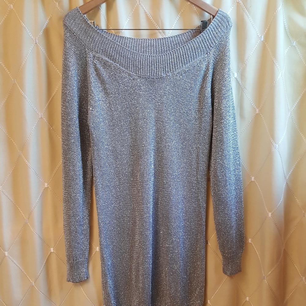 Adrienne Vittadini metallic sweater dress